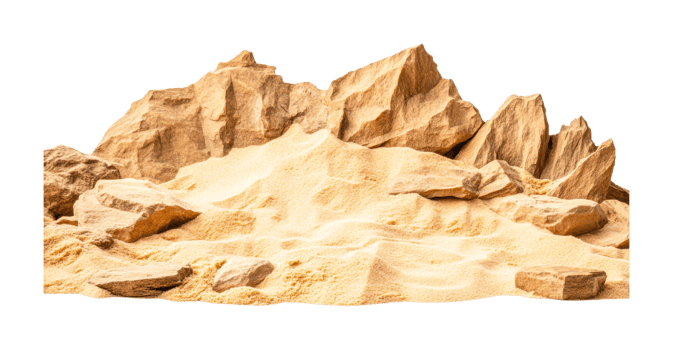 Rugged sandstone rock formation of jagged peaks png