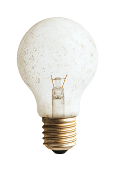 Vintage light bulb with brass screw base and filament detail png