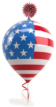 Patriotic balloon decoration with a festive top. png