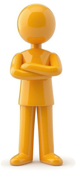 Orange figure standing with arms crossed. png