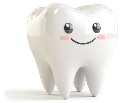 Smiling tooth graphic for oral health. png