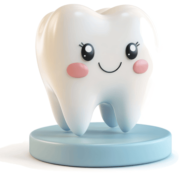 Smiling tooth figurine, a cheerful dental representation. png