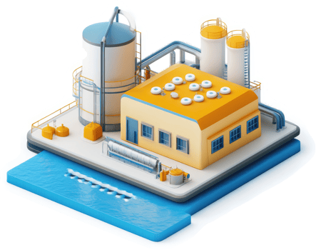 Industrial water treatment plant complex. png