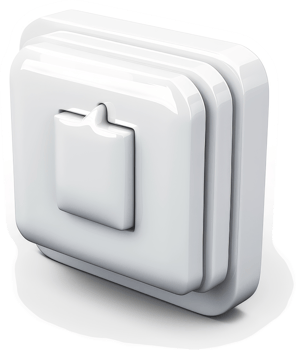 White electrical switch with a modern design. png