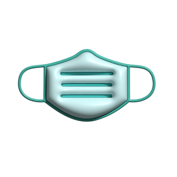 3D Render of Face Mask Icon Health Protection and Safety Symbol png