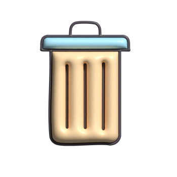 3D Render of Trash Can Icon Waste Disposal and Household Symbol png
