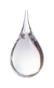 Transparent water drop with reflections and light effects png