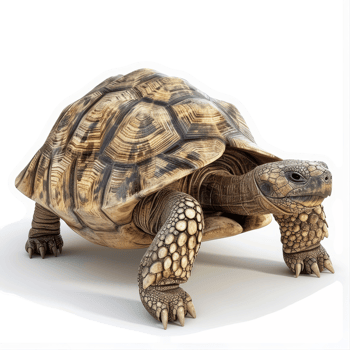 A large tortoise displays its shell and legs. png