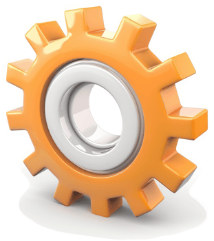 Orange gear with a white bearing. png