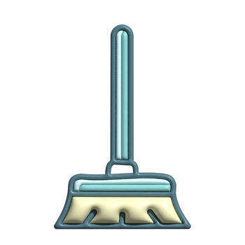 3D Render of Mop Icon Floor Cleaning and Sanitation Tool Symbol png