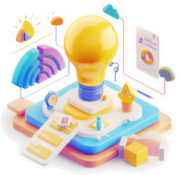 Innovative business solutions depicted with colorful icons. png