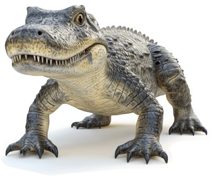 A playful, scaled reptile stares directly at the viewer. png