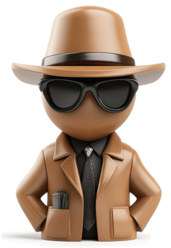 Brown-hatted, sunglasses-wearing detective figure. png