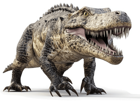 Prehistoric crocodile, formidable predator of the past. png