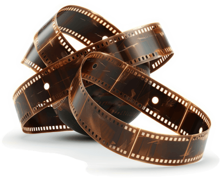 Tangled photographic film reel displays a history of images. png