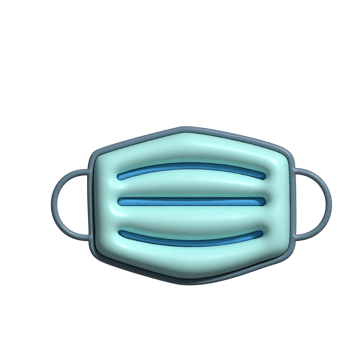 Modern 3D Face Mask Icon Breathing Protection and Public Safety Design png