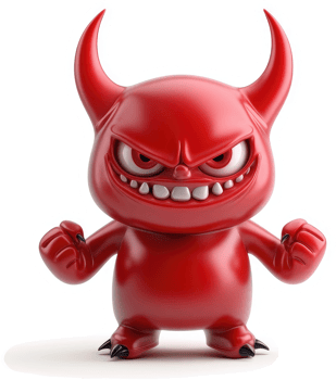 Red demonic creature with menacing expression. png