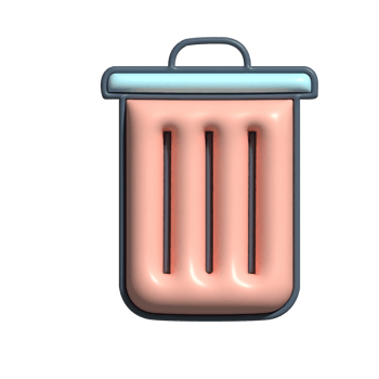 3D Rubbish Bin Trash Can and Sanitation Concept png