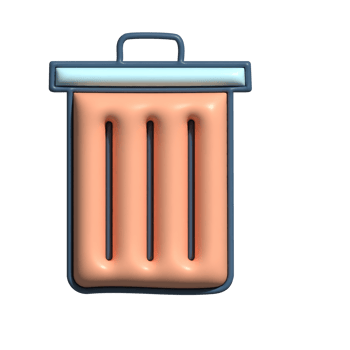 3D Render of Rubbish Bin Icon Waste Disposal and Clean Environment Symbol png