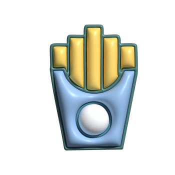 3D Render of French Fries Icon Fast Food and Snack Symbol png