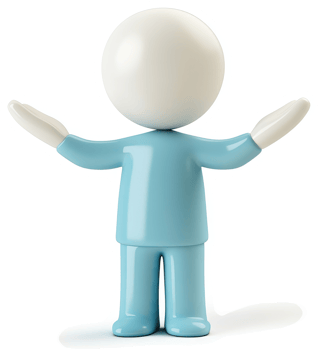 3d rendered light-blue person with open arms. png