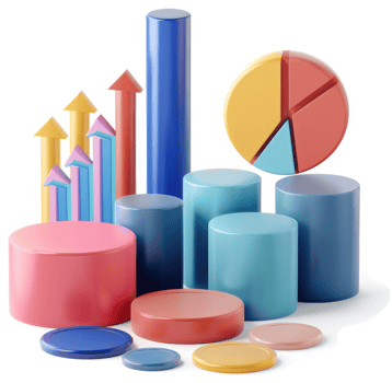 Colorful graphic representation of data analysis and growth. png