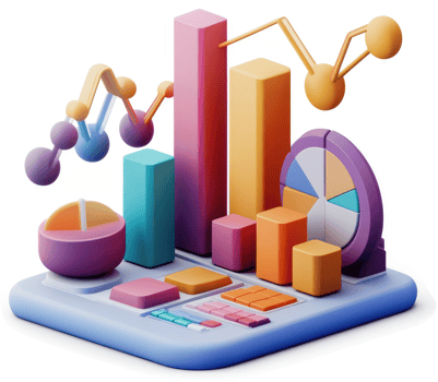 Colorful graphic representation of various data analysis tools. png