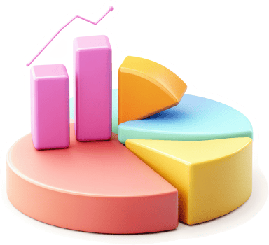 Colorful bar and pie charts illustrating data analysis. png