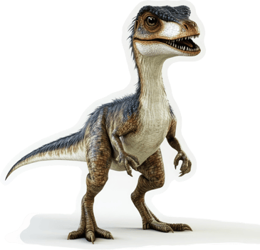 Juvenile theropod dinosaur, depicted in 3D. png