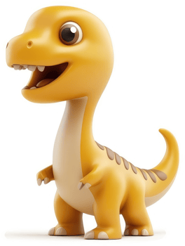 Adorable cartoon tyrannosaurus rex stands proudly. png