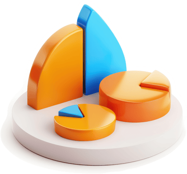 Colorful pie charts representing data segments. png