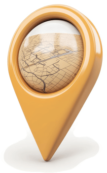 A geographical location marker with a vintage map design. png