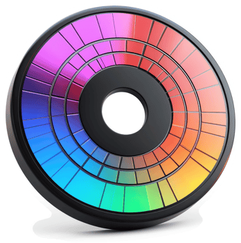 Circular color wheel showcasing a spectrum of hues. png