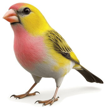 Vibrant yellow and pink finch displays exquisite plumage. png