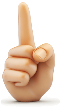 Illustration of a hand pointing upward. png
