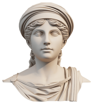 Classical bust of a draped female figure. png