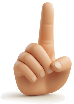 3D illustration of a light beige hand pointing upwards. png