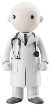 Physician figure in a white coat. png
