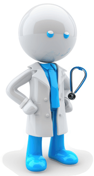 3D stylized doctor figure holding stethoscope. png