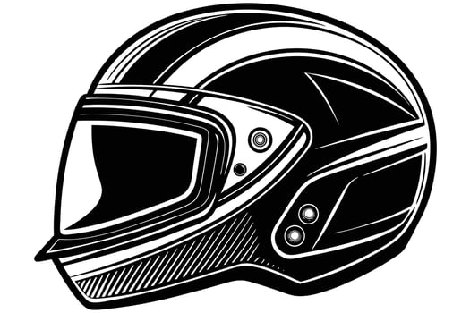 Stylish Motorcycle Helmet in Monochrome Design vector