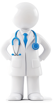 3D rendering of a doctor figure in a white coat. png
