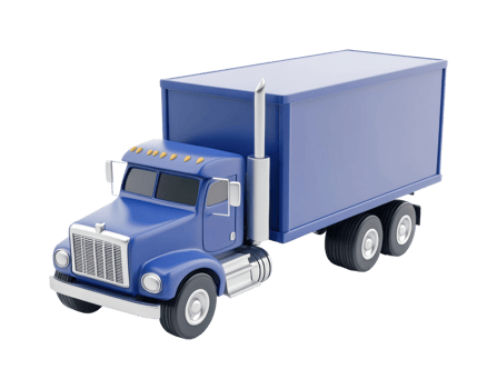 Blue cargo truck illustration featuring detailed design png