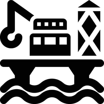 Offshore, Industry, Oil Glyph Solid Icon vector