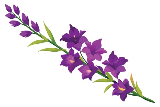 Elegant Purple Floral Arrangement on White Background vector