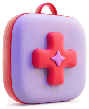 Portable first aid kit featuring a square design. png