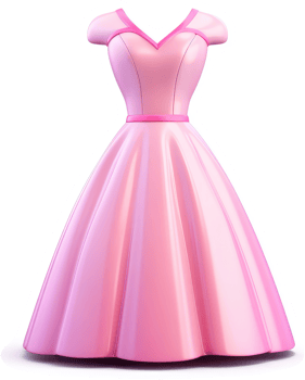 Pink princess ball gown with embellishments. png