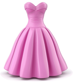 Elegant pink ball gown, perfect for a formal occasion. png