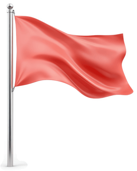 A crimson flag billows in the breeze. png
