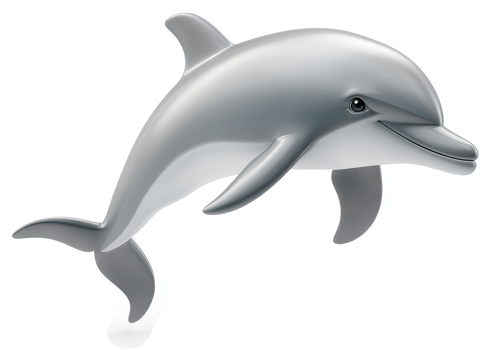 Graceful, leaping dolphin in profile view. png