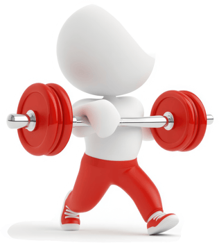 A stylized figure lifting a heavy barbell. png